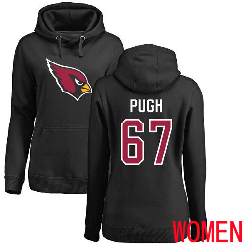 Arizona Cardinals Black Women Justin Pugh Name And Number Logo NFL Football #67 Pullover Hoodie Sweatshirts->arizona cardinals->NFL Jersey